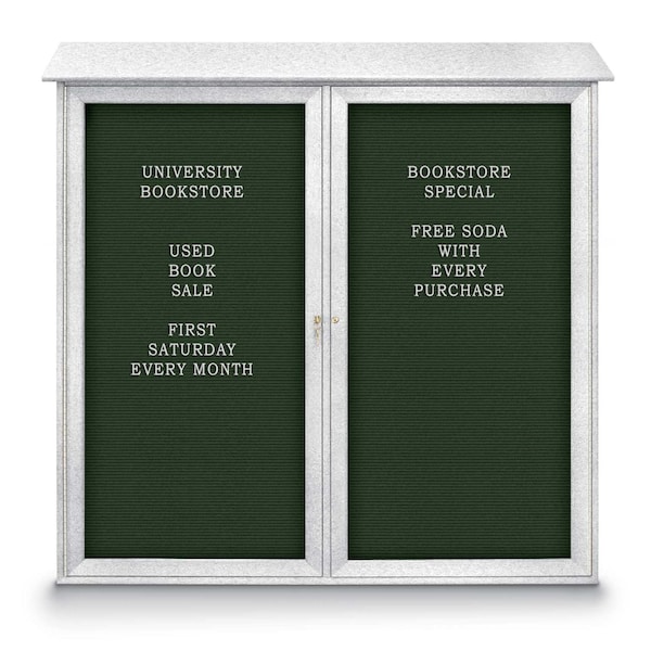 Indoor Enclosed Combo Board, 48"x36", Satin Frame/Green & Surf